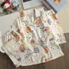 Pijama de Niña 2026 Algodón Nube Verano Nuevo Manga Corta Pantalón Largo Estilo Delgado Ropa de Casa Conjunto de Tres Piezas para Niños Mayores