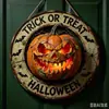 Amazon Mais Vendido Halloween Caveira Fantasma Teia de Aranha Placa de Porta de Madeira Pingente de Decoração de Casa de Madeira Impressão