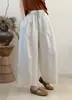 Pantalones Rectos de Lino Lyocell Estilo Nuevo de Verano, Pantalones Casuales Sueltos de Cintura Elástica Vintage Nuevo de Verano Venta al por Mayor