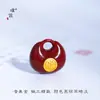 Puzuo Estilo Chino Nuevo Rojo Carácter de la Suerte Candado Colgante Collar Lujo Ligero de Gama Alta Cadena Exquisita de Nicho para Suéteres para Mujeres