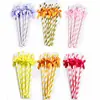 Fábrica en stock al por mayor paja de papel con lazo creativo decoración de fiesta mesa de postres vestido de cumpleaños tapón de botella de pudín enchufable