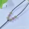 Cadena fina exquisito pequeño colgante collar cuerda ajustable tejido a mano ágata dorada jade colgante cuerda colgante venta al por mayor