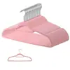 Organizador de perchas antideslizante, sin costuras, flocado, percha mágica 42CM, perchero de terciopelo para tienda de ropa al por mayor