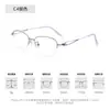 Gafas de Moda para Mujer Junda de Titanio Puro Media Montura Ultraligeras 9g Varillas Huecas Anti-Luz Azul Gafas de Moda 95190