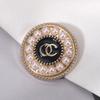 Vintage Pérola Chanel Estilo Metal Botão Botão Redondo Casaco Feminino Casaco de Moda Liga de Zinco Botão Costurado à Mão