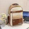 Mochila Estilo Workwear Retrô para Meninas, Grande Capacidade, Estudantes do Ensino Médio, Estudantes do Ensino Fundamental II, Mochilas Escolares de Cor Contrastante, Mochilas de Computador Modernas para Homens
