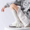 Calcetines de Encaje hasta la Pantorrilla para Niña de Ballet de Primavera y Otoño Cubre Piernas Largos Gruesos de Punto de Color Sólido y Raya Vertical de Cuerno Otoño e Invierno