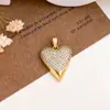 Acessórios para Joias DIY Venda Quente Transfronteiriça Coração Colorido Zircônia Microincrustada Pingente de Colar Acessórios de Design de Nicho para Mulheres