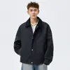 Nueva chaqueta de hombre de talla grande para primavera y otoño, abrigo de piel sintética PU, marca Romon, con cuello de solapa, talla extragrande, casual y versátil