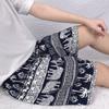 Calças de pijama de algodão e seda femininas, calças finas de verão de algodão artificial, desenho animado, tamanho grande, calças de algodão e seda soltas, calças grandes para casa
