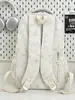Mochila con estampado de estrellas en degradado blanco lechoso, estilo coreano, alto atractivo estético, mochila multicompartimento en capas para estudiantes de secundaria y preparatoria