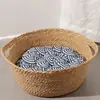 Ninho de Gato de Rattan para Todas as Estações, Acessórios de Gato Trançados de Verão, Tapete de Dormir, Casinha, Cama para Animal de Estimação, Ninho Seguro