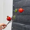Materiais de Frutas e Flores: Romã Artificial, Caqui, Laranja, Maçã, Flores de Ano Novo, Hortênsia, Fruta de Romã Atacado