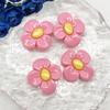 Flor de huevo brillante de cuatro pétalos, accesorios de resina para bricolaje, parche de dibujos animados, pegamento en crema, carcasa de teléfono móvil, horquilla, material decorativo