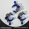 Colgante de Luna Creciente Roja Dulce Oscura Colgante de Luna Grande Gota de Agua Pulsera de Cuentas Hecha a Mano DIY Collar Accesorios de Aleación