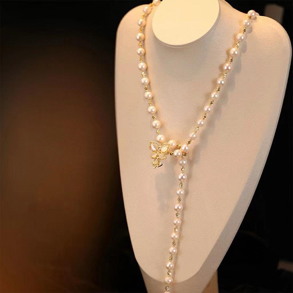 随意佩戴长款天然淡水珍珠毛衣链ins小众高级感14