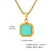 Pendente Quadrado Popular de Aço Inoxidável Transfronteiriço Colar em Camadas Masculino para Moletons Corrente de Suéter Olho de Tigre Natural Nc-892