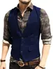 Chaleco para Hombre Venta Caliente Transfronteriza Chaleco Casual Novio Padrinos Chaleco Ajustado de un Solo Botón Fabricante Venta al por Mayor en Stock