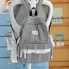 Mochila nueva de rayas, mochila escolar para estudiante, gran capacidad, mochila elegante y linda para ir al trabajo, mochila simple y fresca