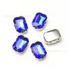 Garras de oreja rectangulares de vidrio de colores taladro de mano para coser a mano garra D sin gancho decoración para ropa zapatos bolsa Cristal diy pegado de uñas Diamante