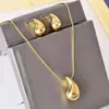 Tienda de Oro Mismo Estilo Joyería Chapada en Oro Pendientes y Colgantes Europeos y Americanos de Gota Grande, Oro de Imitación, Lujo Ligero, Sensación de Gama Alta, Clips para Orejas, Joyería