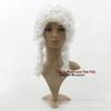 Adereços de Performance Festa Cabelo Curto Peruca de Performance Chapéu de Juiz Estilo Duquesa Branco Cosplay Cabelo Cacheado de Comprimento Médio Advogado