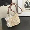 Bolso bandolera fresco y dulce con forma de lazo, nuevo estilo 2026, versátil bolso tejido de algodón, perfecto para vacaciones de verano en la playa