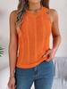 Venta de Liquidación Fotos Reales Verano Color Sólido Tejido de Punto Trenzado Botones Sin Mangas Top Ropa de Punto para Vacaciones Ropa para Mujer Transfronteriza de Amazon