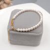 Pulseira de Pérolas Redondas Perfeitas Ouro 18K Moda Simples Empilhável Estilo Igual de Blogueira Pulseira Pérola Melhor Amiga Joia de Mão Elegante