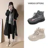 2026 Novos Sapatos de Algodão com Forro de Veludo para o Inverno Feminino Botas de Algodão Grossas e Quentes Cano Alto Casuais Versáteis Botas de Neve com Solado Grosso K5703