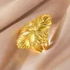 Anillo Ajustable Popular de Hoja de Oro Arena Transfronterizo para Mujer, Lujo Ligero de Dubái, Gama Alta, Larga Duración, Venta Caliente Xiyin