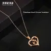 Collar con Colgante de Corazón de Acero Inoxidable Accesorios para Mujer, Acero de Titanio con Circonita Cadena para Clavícula 18K que No se Desvanece Vacaciones en la Costa