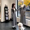 Vestido estilo francés de cuello azul marino para mujer, nuevo diseño otoño e invierno, elegante, entallado en la cintura, adelgazante, versión coreana minivestido