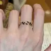 Anillo Abierto Redondo Super Brillante de Circonita, Simple y Moderno, Versátil, Lujo Ligero, Sensación de Alta Gama, Popular en Xiaohongshu, Joyería de Moda