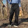 Calça de Terno Masculina Wide-Leg Dongdaemun com Botões Ocultos, Calça Reta de Comprimento Total com Efeito de Caimento, Atacado de Fábrica Transfronteiriça, Tecnologia Anti-Amassar