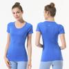 Body para Mujer Top Secado Rápido Ropa de Yoga Elástico Yoga Fitness Cuello Redondo Manga Corta Camiseta Transpirable Deporte Tendencia