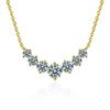Collar de plata de ley 925 con forma de princesa sonriente y colgante de moissanita de alta calidad y combinable para mujer, cadena de clavícula sencilla.