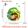 Chaveiro Acrílico 2D Fofo e Divertido Transfronteiriço com Múltiplos Padrões para Escolher, Apresentando Personagens de Desenho Animado Como Anões, Frutas e Ratos, Adequado como Pingente de Bolsa