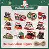 24 Peças Decorações de Árvore de Natal Gato Preto Gato de Madeira Presentes para Amantes de Gatos Mulheres Homens Enfeite de Carro de Natal