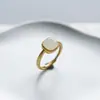 Anel de jade imitação de gordura de ovelha jade Hetian pulseira de jade branco feminino anel de jade banhado a ouro 18K prata esterlina personalidade moda