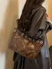 Bolso/bolso de hombro de moda nuevo y versátil con diseño de bloques de color retro de nicho y gran capacidad