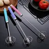 Batidor de Huevos Semiautomático de Acero Inoxidable Manual para el Hogar de Mano Batidor de Crema Batidora de Huevos de Cocina