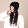 Gorro de Felpa con Circunferencia de Cabeza Grande para Mujer 2026 Nuevo Otoño e Invierno Gorro Cálido Protector de Orejas Estilo Americano Gorro con Logo Metálico