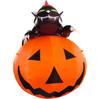 Gato Inflable de Halloween en Cuclillas Calabaza Modelo Inflable Decoración Festiva Accesorios de Halloween Modelo Inflable de Dibujos Animados Grande