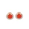 Brincos de Tarraxa Saco da Sorte em Prata Esterlina 925 Femininos Moda Nacional Incrustados com Brincos de Ágata Vermelha Elegantes Ins Brincos de Ano Novo