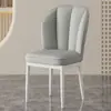 Silla de Comedor de Lujo Nórdico Luz Hogar Moderna Minimalista Influencer Taburete con Respaldo Restaurante Cuero Acolchado Silla para Mesa de Comedor de Hotel