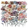 50 Piezas de Pegatinas de Papel de Plata con Temática de Flores, Materiales Artísticos Estilo Ins para Decoración de Collage de Mascotas de Diario DIY
