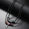 Nuevos Accesorios de Moda Europeos y Americanos, Collar de Cuero Trenzado de Aleación Multicapa Sencillo y Elegante
