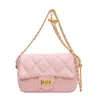 Moda Estilo Coreano Bolsa Pequena Fashion Feminina 2023 Nova Chegada Xadrez Diamante Bolsa com Corrente Personalizada Simples Bolsa de Ombro Transversal Bolsa Quadrada Pequena