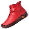 Sapatos Populares Femininos Transfronteiriços Mais Veludo Quente Cano Alto Sapatos de Algodão Inverno Salto Alto Costurado Sola Macia Sapatos Casuais Planos para Mães